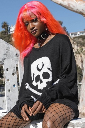 Killstar 2 The Bone Knit Svetrové Černé | PJGMYS-087