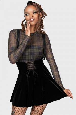 Killstar Aboloft Suspender Skirt Černé | AFNQKG-729