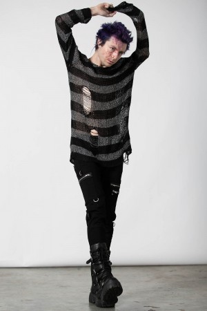 Killstar Abyss Knit Svetrové Šedé | SZAKYE-072
