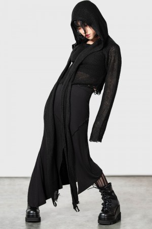 Killstar Aillean S Kapucí Wrap Černé | DTUGCO-931