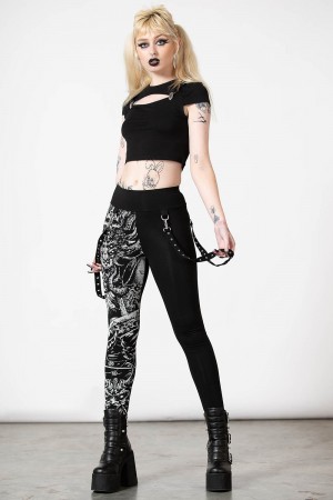 Killstar Amnesia Leggings Černé | YOQWEA-364