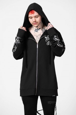 Killstar Anders Zip-Up Hoodie Černé | NZEVJO-528