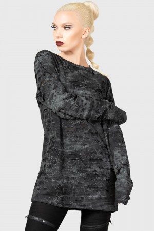 Killstar Andrazzi Long Sleeve Top Černé | YJXAGE-560