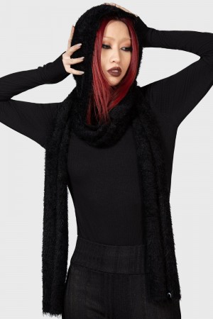 Killstar Ashen S Kapucí Scarf Černé | TNKXHQ-194