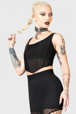 Killstar Asterim Mesh Top Černé | ITBGFD-651
