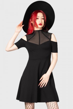 Killstar Astra Skater Šaty Černé | OQGCTM-985