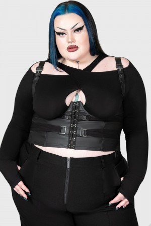 Killstar Atacama's Void Corset [PLUS] Černé | KFRSUV-543