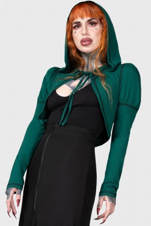 Killstar August S Kapucí Top Zelene | COIGXS-708