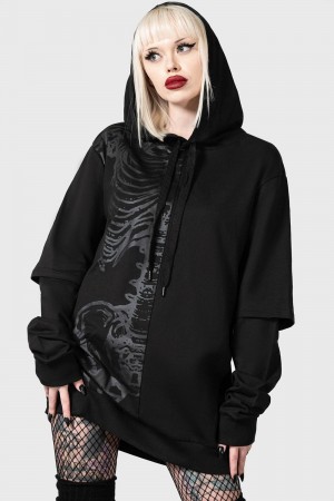 Killstar Bad2the Hoodie Černé | SPXGNQ-864