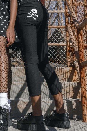 Killstar Bad Baby Capri Pants Černé | CKDJWR-105