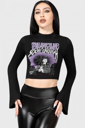 Killstar Be Strange Long Sleeve Top Černé | MCXFVH-480