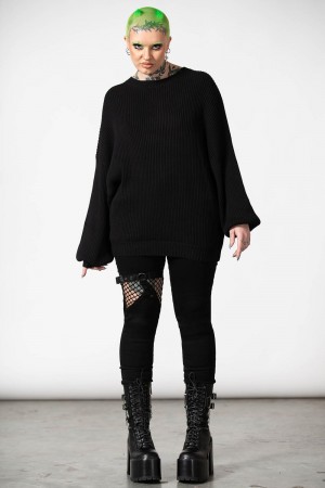Killstar Belinda II Knit Svetrové Černé | CBJQOH-537
