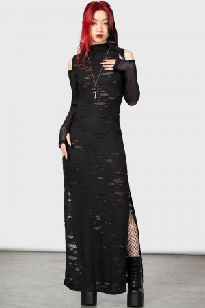 Killstar Biters Maxi Šaty [B] Černé | GPEBYV-869