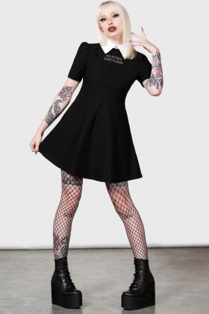 Killstar Blackest Heart Skater Šaty Černé | BAKLEM-468