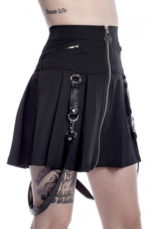 Killstar Blaire B*tch Mini Skirt [B] Černé | VUKRWE-490