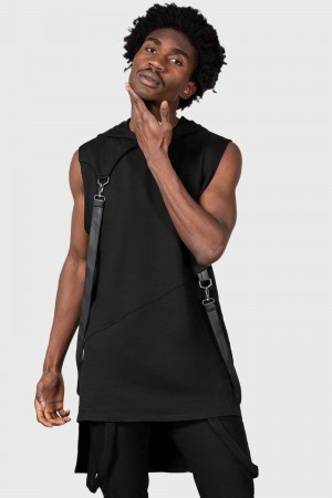 Killstar Blayze S Kapucí Vest Černé | YOSCNK-257
