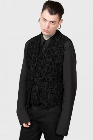Killstar Bleak Heart Waistcoat Černé | WNMPHY-895