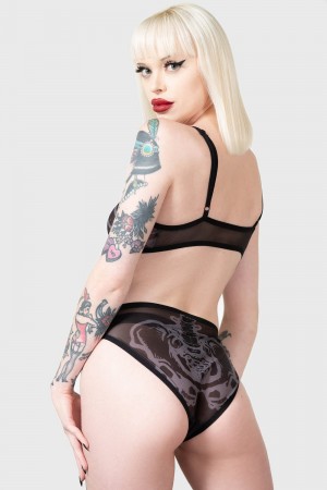 Killstar Boneyard Panty Černé | HTVCPO-642