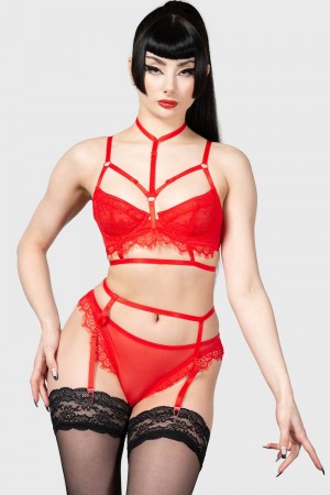 Killstar Bound Eloquence Panty Červené | YZMTGR-037