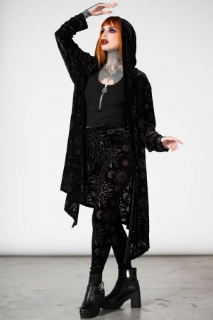 Killstar Brielle Burnout Leggings Černé | OJTCXQ-654