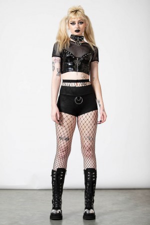 Killstar Britta Corset Top Černé | BLTHKX-890