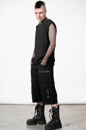 Killstar Bust Out Cargo Shorts Černé | LTMHCG-103