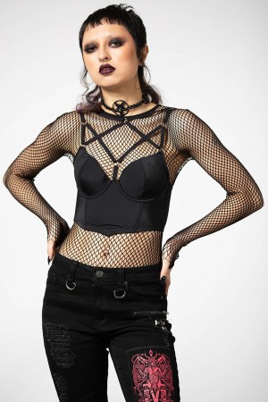Killstar Cage Effect Bra Černé | QZVGTB-357