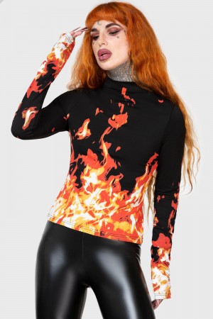 Killstar Carrie Long Sleeve Top Černé | ENXIHK-254