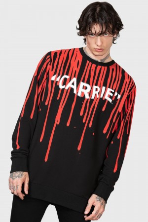 Killstar Carrie Sweatshirt Černé Červené | QOGXDM-210