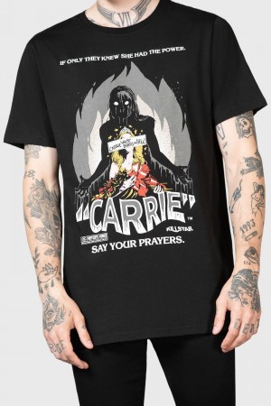 Killstar Carrie White T-Shirt Černé Bílé | FDTYLI-182