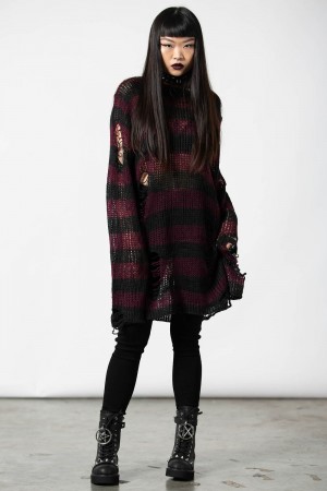 Killstar Cassius Knit Svetrové Fialové | GOVXIJ-435