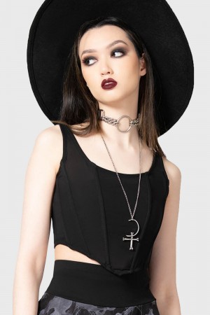 Killstar Catacombs Necklace Stříbrné | AIWLUY-183
