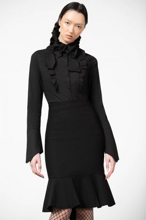 Killstar Chantra Pencil Skirt Černé | PEQWOT-753