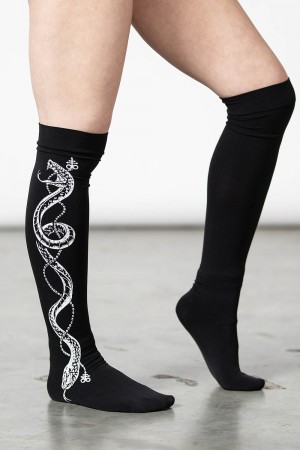 Killstar Cobra Maiden Stockings Černé | NXLOYW-821