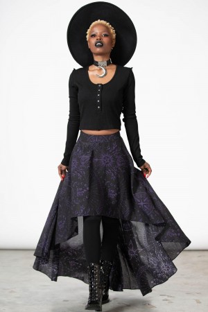Killstar Corene Chiffon Maxi Skirt Černé | CJATEB-310
