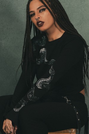 Killstar Cornelia Crop Top Černé | DSTPKG-172