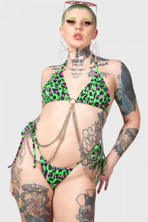 Killstar Crue Bikiny Zelene | UWMYCH-908