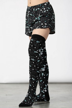 Killstar Cthulhu Long Socks Černé | ENLYKQ-864