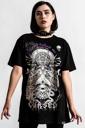 Killstar Cursed T-Shirt Černé | BICERM-650