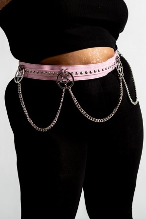 Killstar Curses Belt [PASTEL PINK] [PLUS] Růžové | SIPRYV-298