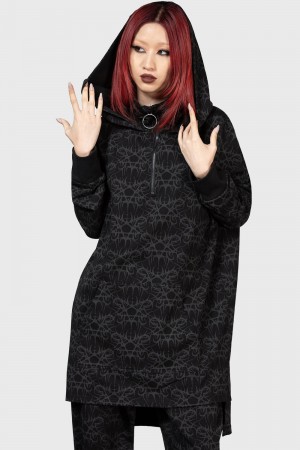 Killstar Cyborg Cell Oversized Hoodie Černé | SDOYTH-632