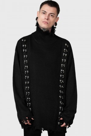Killstar Daith Knit Svetrové Černé | NQWELJ-125