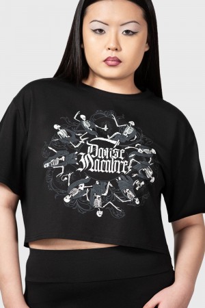 Killstar Danse Macabre Crop Top Černé | WBQHPZ-985