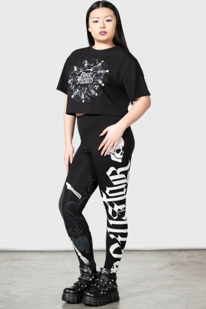 Killstar Danse Macabre Leggings Černé | BAGUER-156