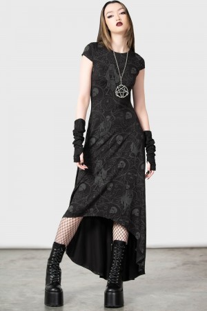 Killstar Danse Maxi Šaty Černé | OQKLJY-035