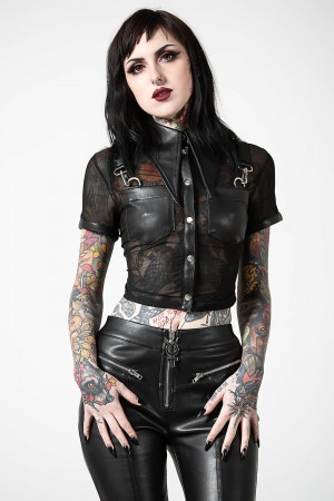 Killstar Dark Halo Crop Shirt Černé | NYSCRQ-685