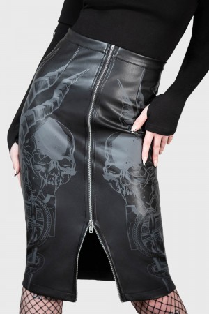 Killstar Darkest Myth Pencil Skirt Černé | AXVETU-159
