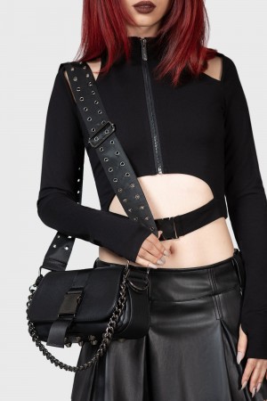 Killstar Darkwave Shoulder Bag Černé | YUMKTZ-692