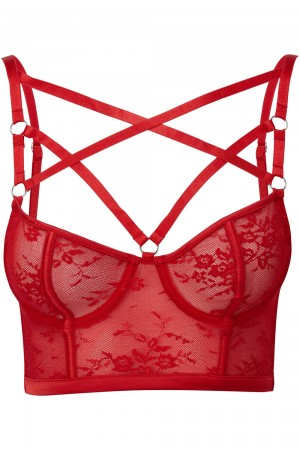 Killstar Deadly Attraction Bra [SCARLET] Červené | JUYDWF-375