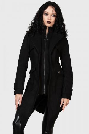 Killstar Deimos Nightmare Coat Černé | TDCNOX-637
